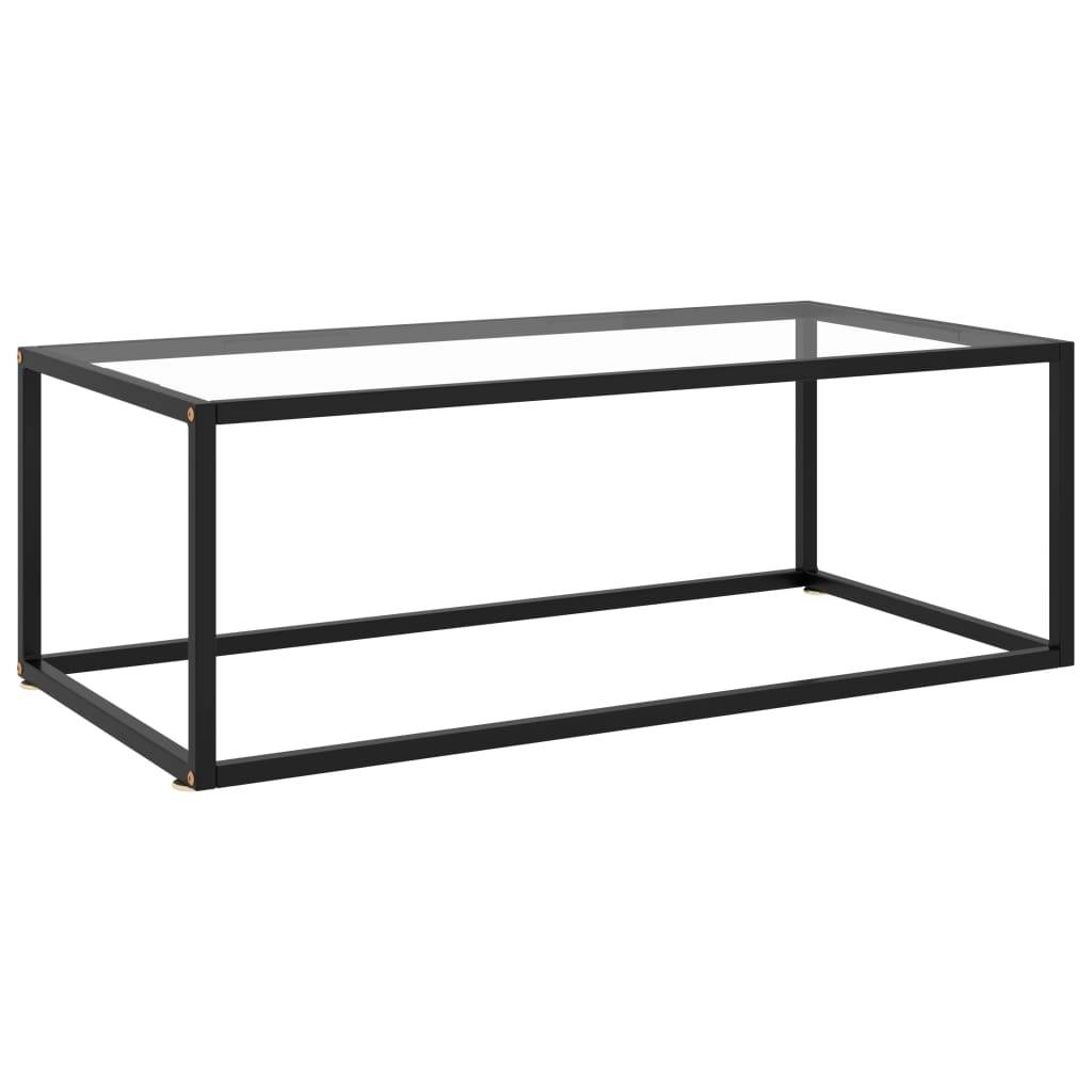 vidaXL Couchtisch Schwarz mit Hartglas 100x50x35 cm