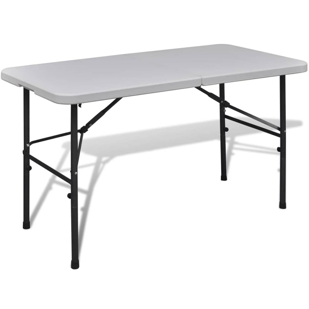 vidaXL Gartentisch Klappbar 122 cm HDPE Weiß-0