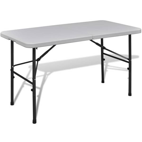vidaXL Gartentisch Klappbar 122 cm HDPE Weiß