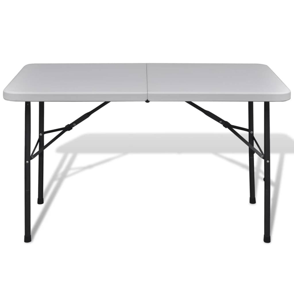 vidaXL Gartentisch Klappbar 122 cm HDPE Weiß-1