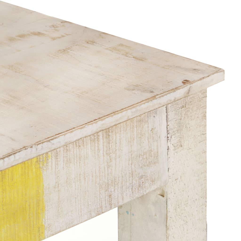Konsolentisch Weiß 115x35x77 cm Raues Mangoholz-1