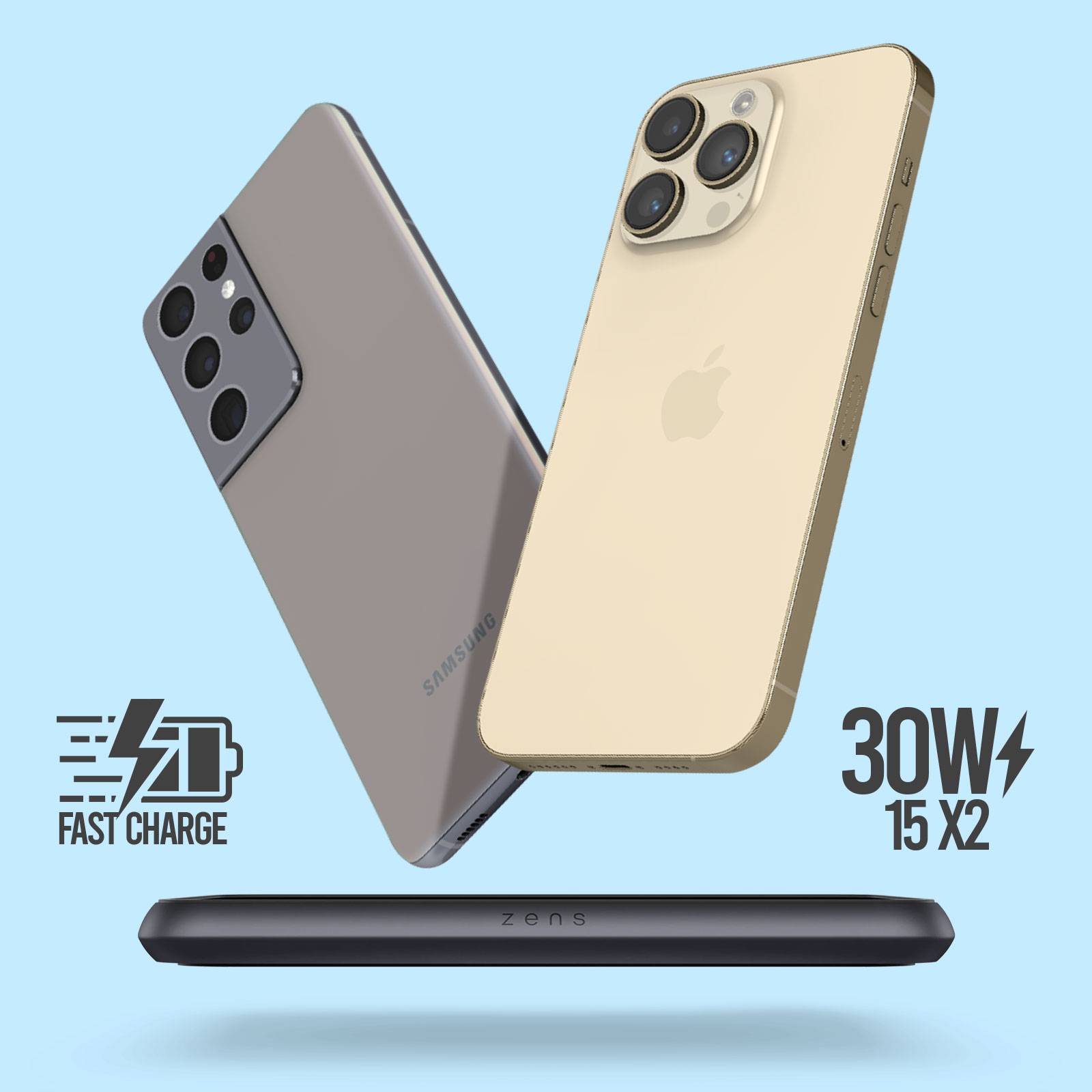 Zens Liberty Kabelloses Ladegerät aus Glas ZEDC09G/00-3