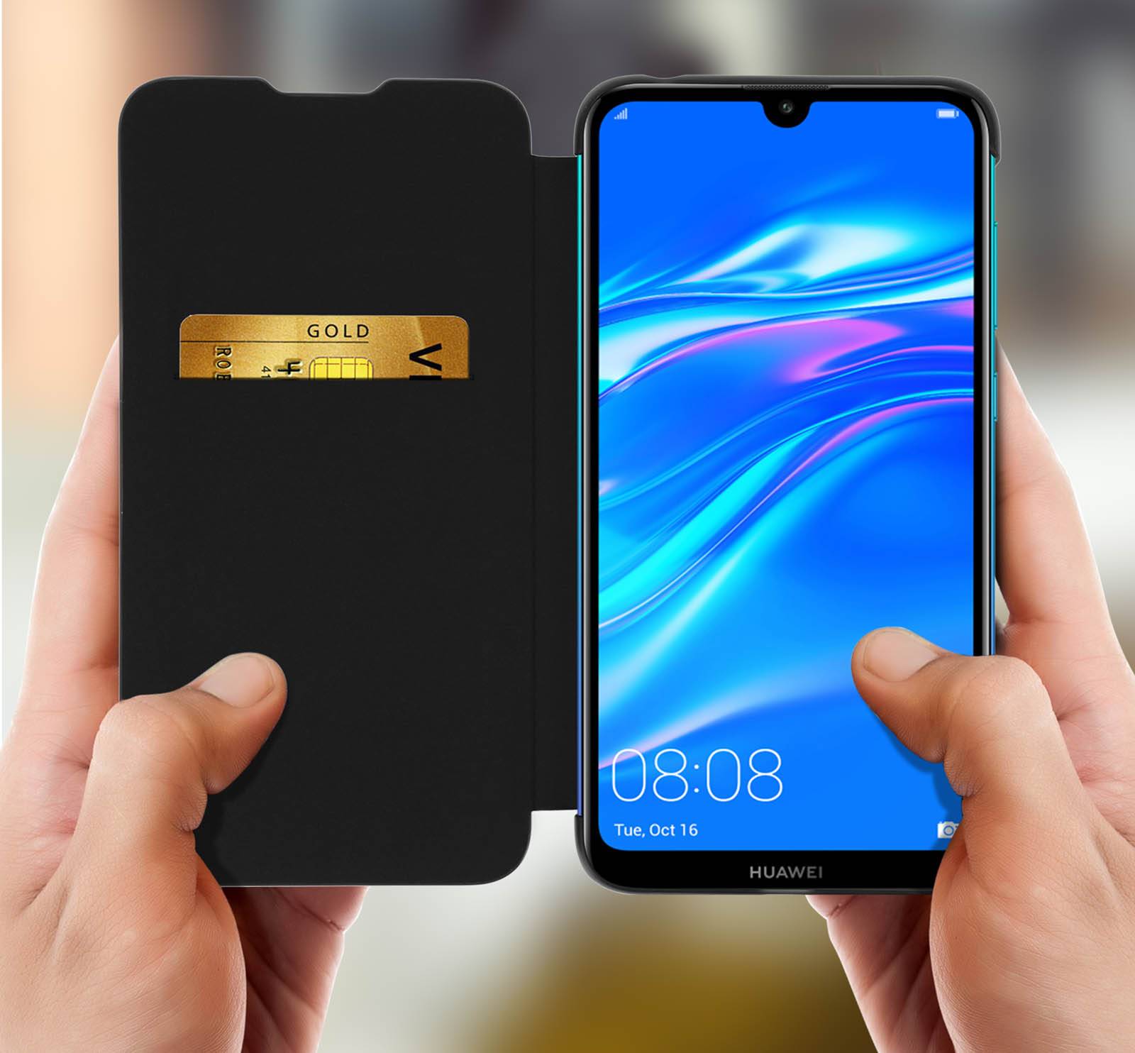 Huawei - Flip-Hülle für Mobiltelefon - Schwarz-2