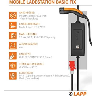 LAPP Mobility 64696 Mobile Ladestation Basic 22 kW Typ 2 Kupplung & CEE  Stecker 5-polig 32A Mode 2 3-phasig Ladegerät kaufen
