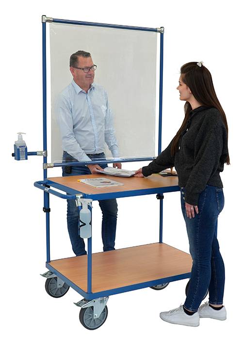 fetra® Tischwagen mit Infektionsschutzausstattung-1
