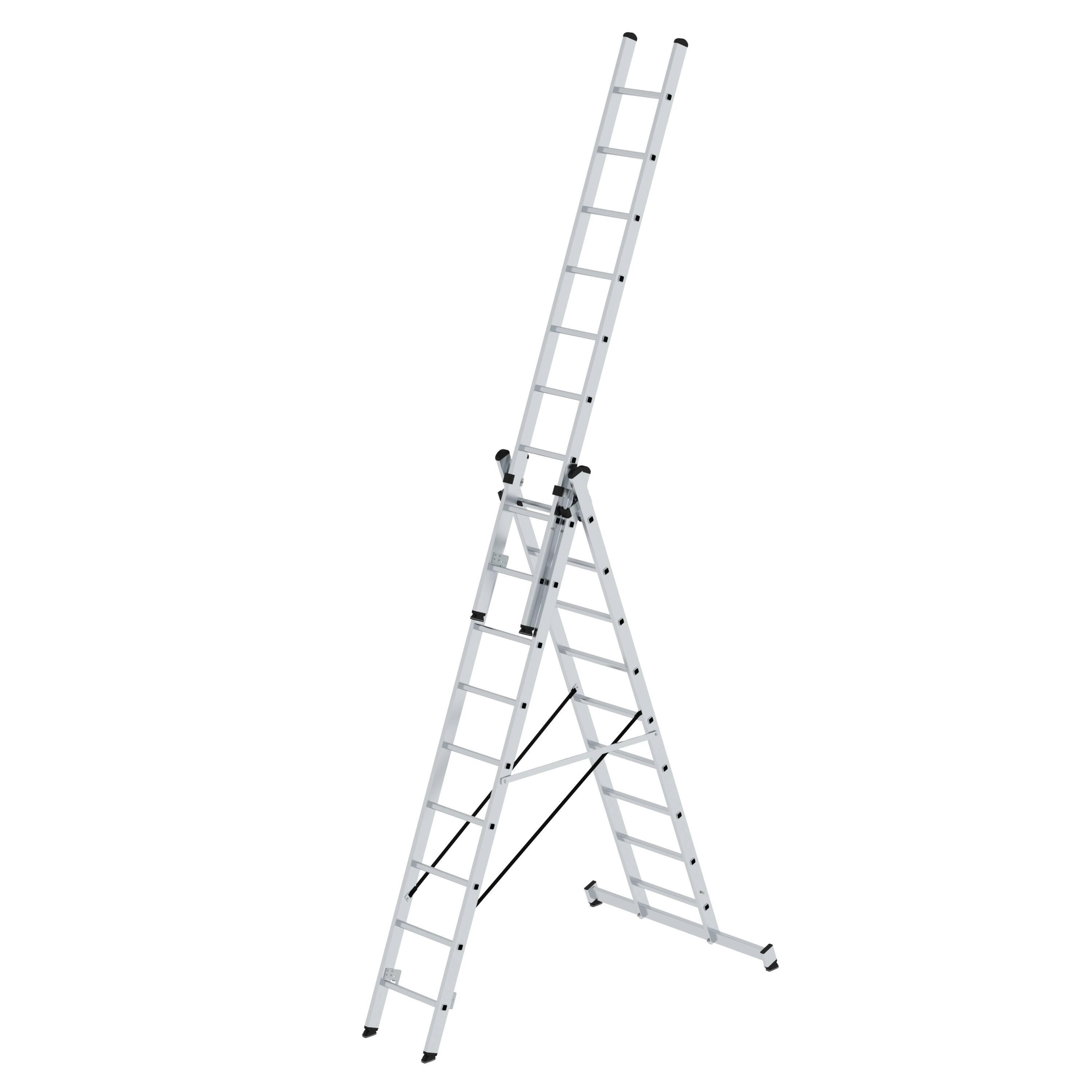 Munk Mehrzweckleiter 3-teilig mit nivello®-Traverse 3x9 Sprossen-0