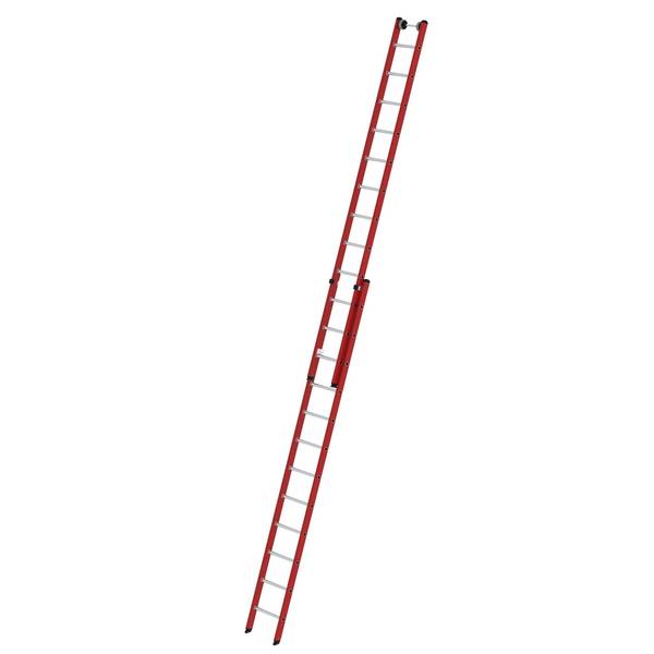 MUNK Günzburger Steigtechnik  35112 Kunststoff Schiebeleiter  Arbeitshöhe (max.): 7.2 m Rot, Silber  18.9 kg