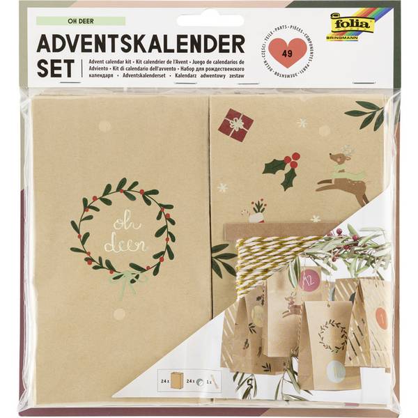 folia Adventskalender 24 Adventstütchen OH DEER