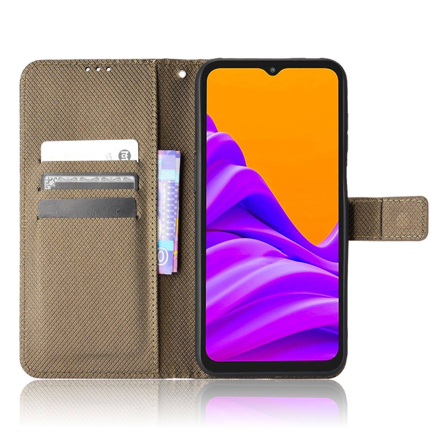Hülle kompatibel mit Samsung Galaxy Xcover 6 Pro Kunstleder Handyhülle - Handy Case Braun-4