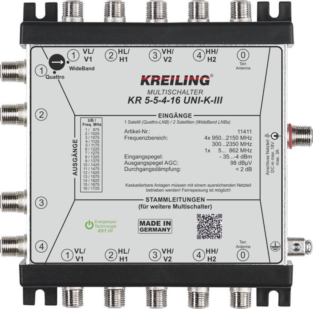 Kreiling Ind. Unicable Kaskaden-MS KR 5-5-4-16-0