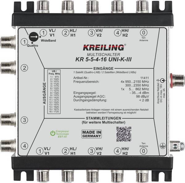 Kreiling Ind. Unicable Kaskaden-MS KR 5-5-4-16