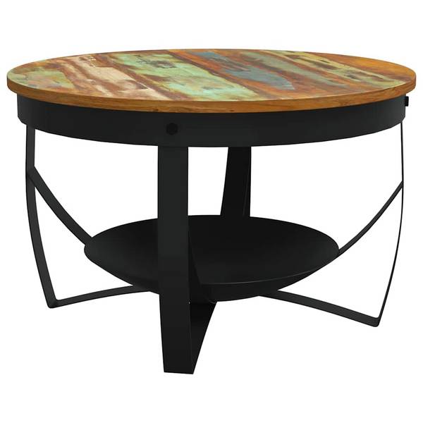 vidaXL Couchtisch Ø68x43 cm Recyceltes Massivholz