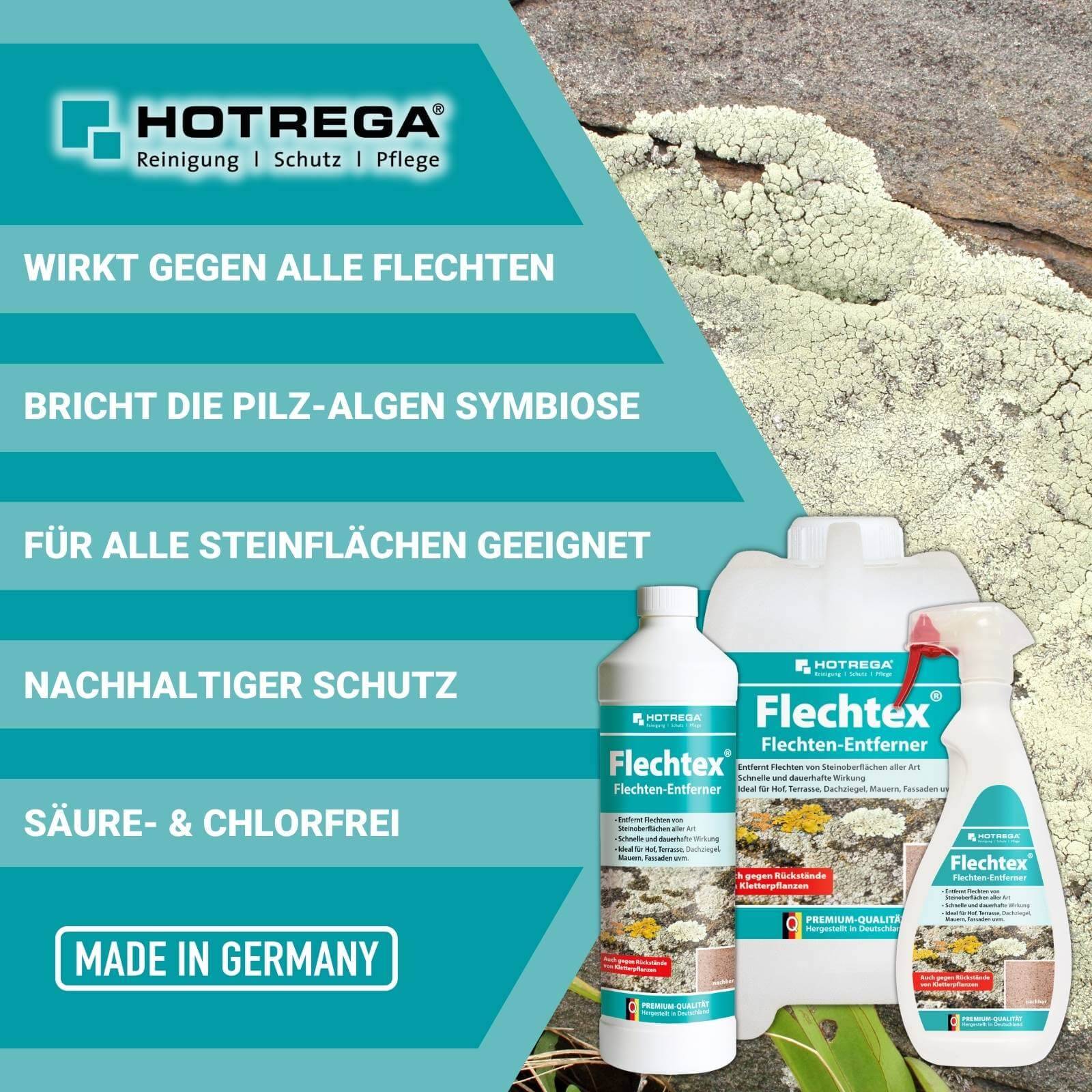 HOTREGA Flechtex 1L + Grünbelagentferner 1:10 1L-2
