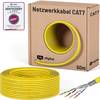 hb-digital CAT 7 Kabel 50m Ethernet Installationskabel max. 1000 MHz S/FTP AWG23 LSZH gelb