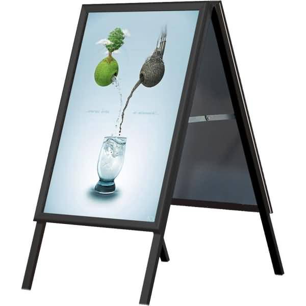 Kundenstopper Outdoor wasserfest 32mm Gehrung A1 schwarz-0