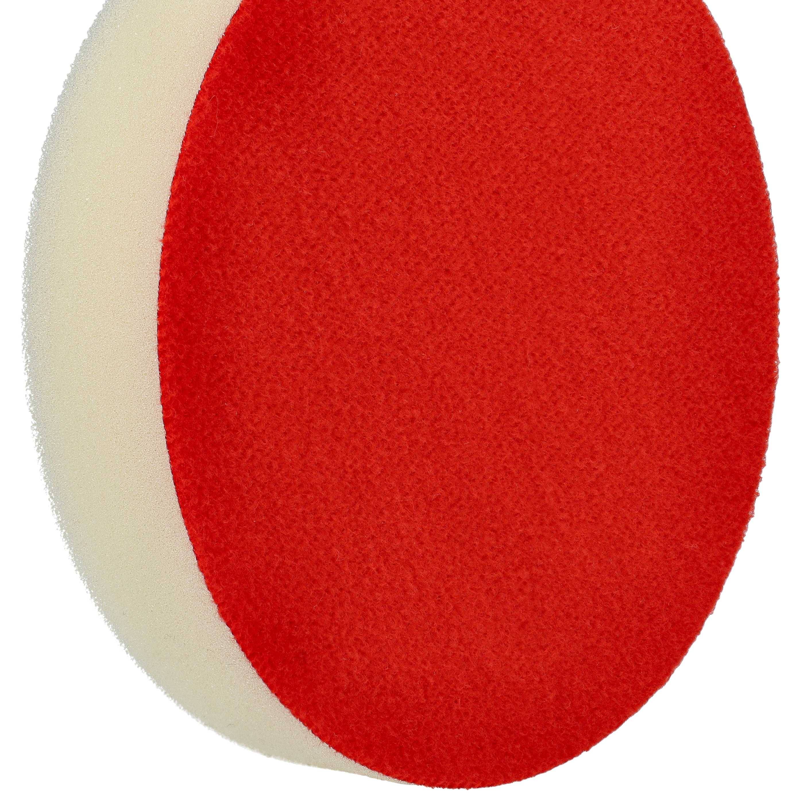 vhbw Polierschwamm kompatibel mit Makita Exzenter | & Schwingschleifer - 13 cm Durchmesser, weiß, rot-3
