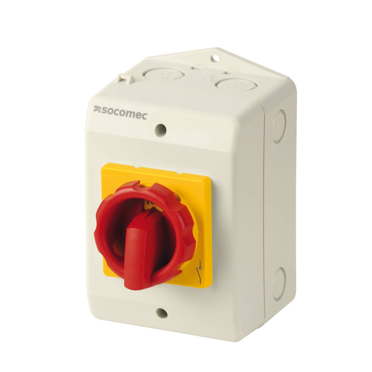 Socomec Lasttrennschalter COMO im Gehäuse IP65 4x100A Griff rot/gelb 21154409-0