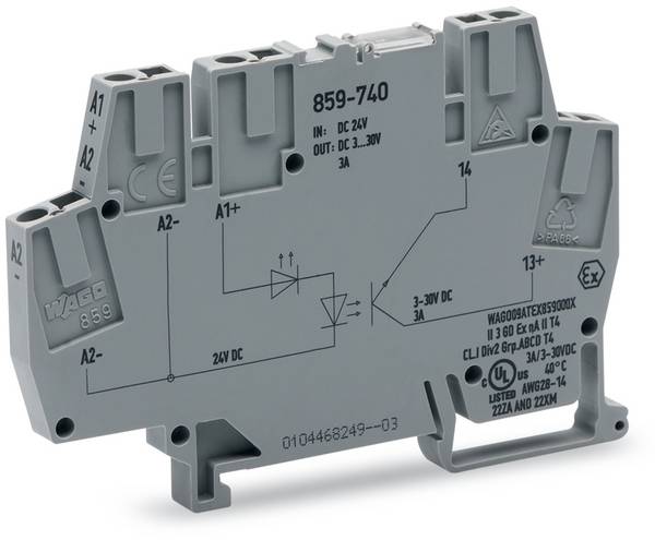 WAGO 859-740 Optokopplermodul, Eingangsnennspannung DC 24 V