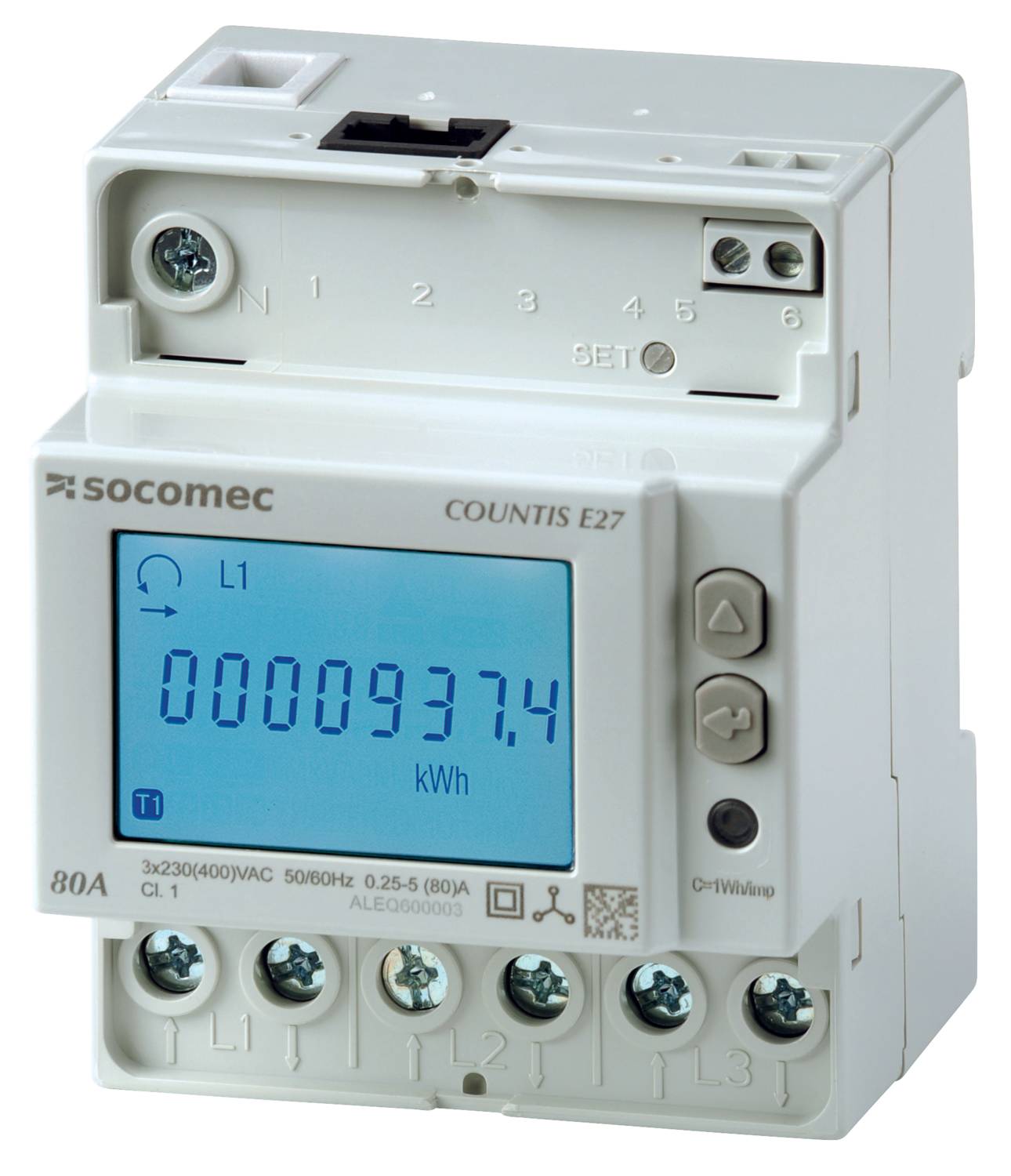 Socomec COUNTIS E28 Wirkenergiezähler 3-phasig, Direktanschluss, 80A, ETHERNET, MID, 48503055-0