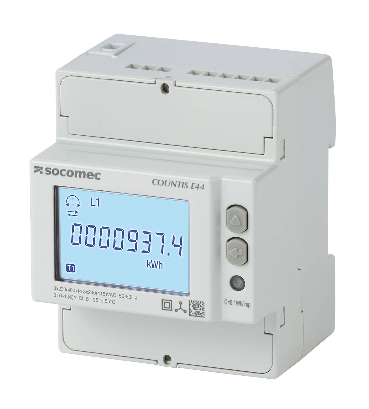 Socomec COUNTIS E44 Wirkenergiezähler 3-phasig, Stromwandleranschluss, MID, MODBUS RS485, 48503066-0