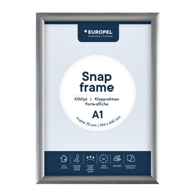 EUROPEL Plakatrahmen Premium, DIN A1, 25 mm, silber eloxiert-1
