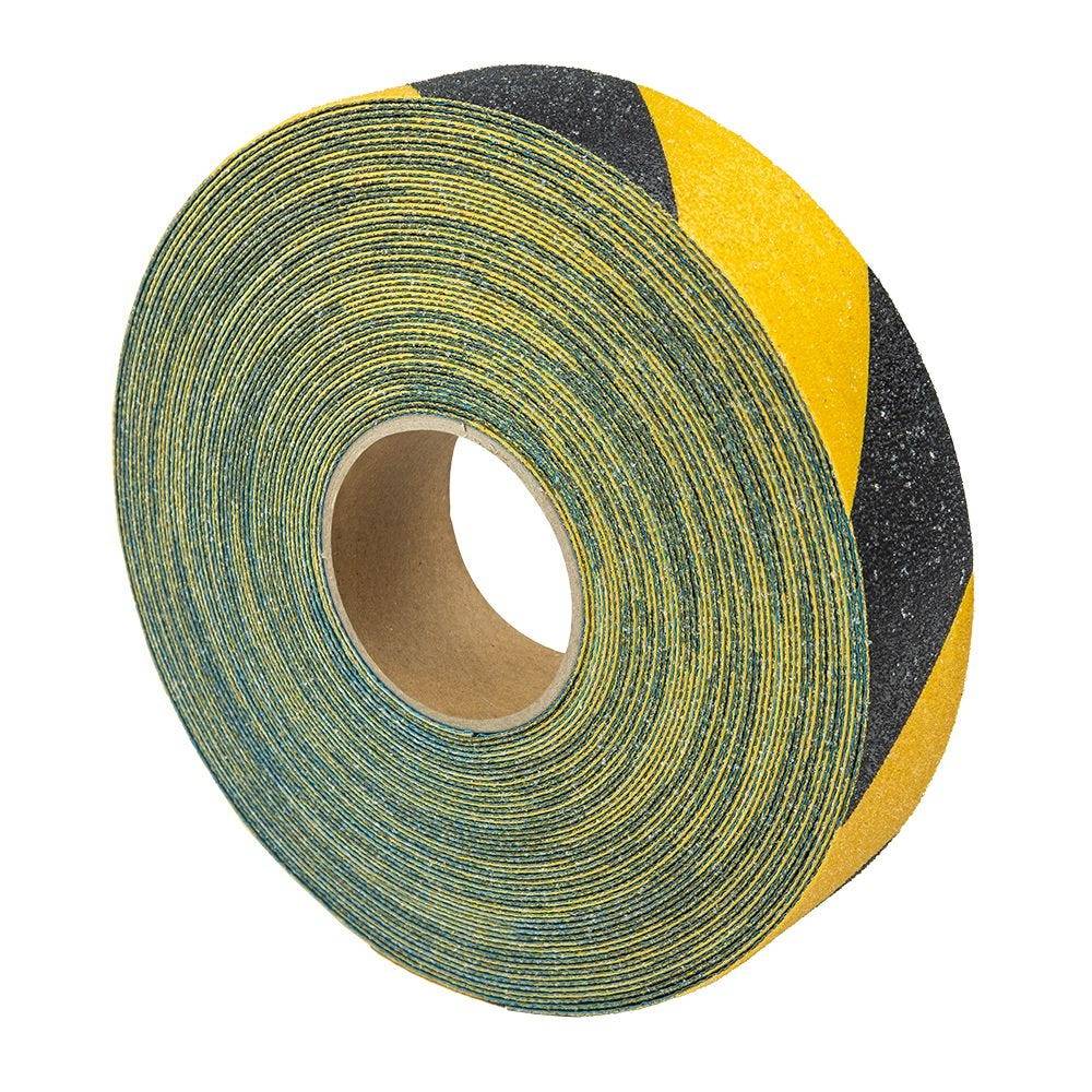 reflektierendes Bodenmarkierungsband Antirutsch WT-5845, Außenanwendung, gelb/schwarz, 50 mmx 25 m-0