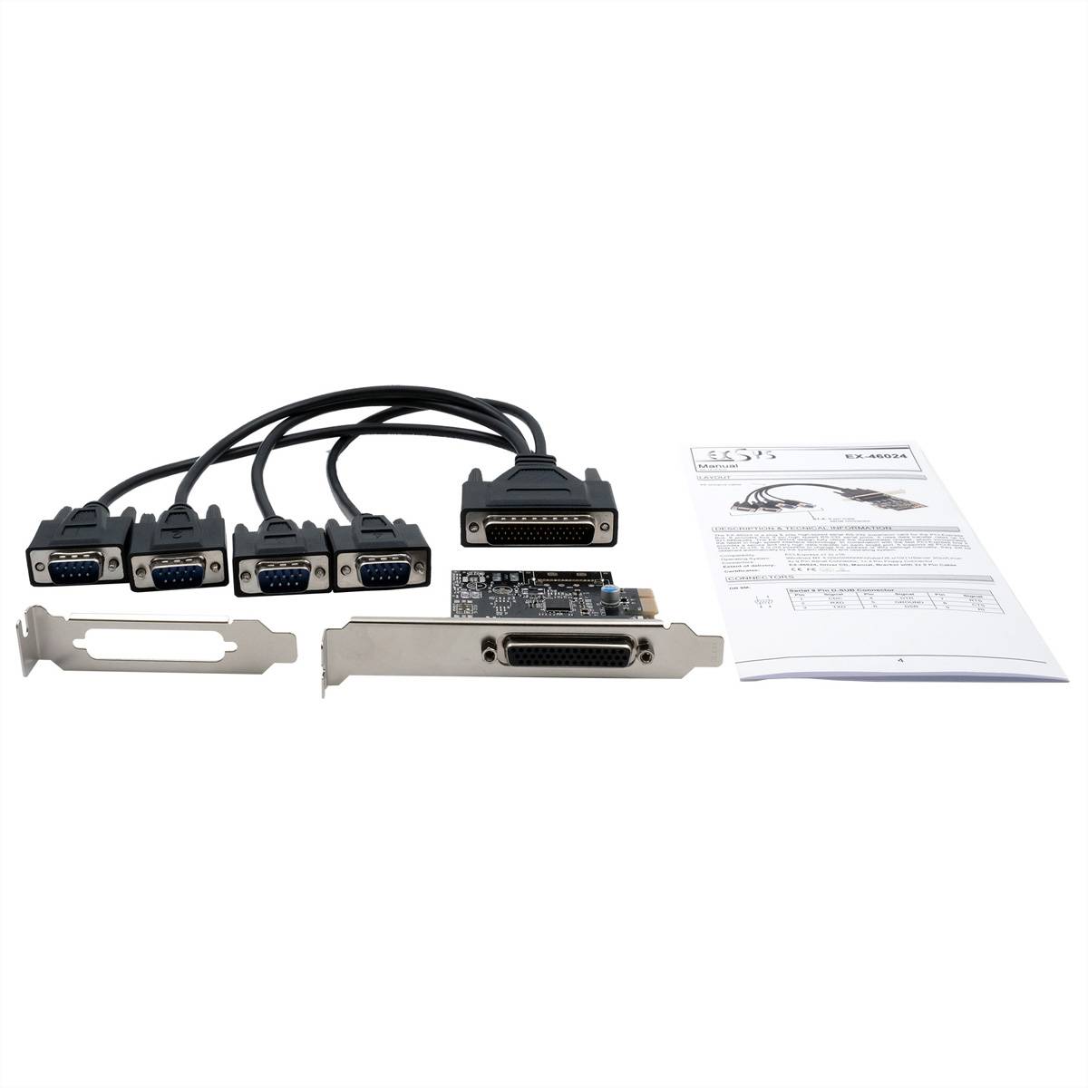 EXSYS EX-46024 4S Seriell RS-232 PCIe Karte-2