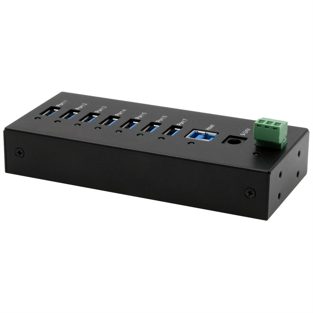 EXSYS EX-11247HMS 7 Port USB 3.2 Gen 1 HUB Din-Rail Kit und Wand VIA VL813 Chipset-0