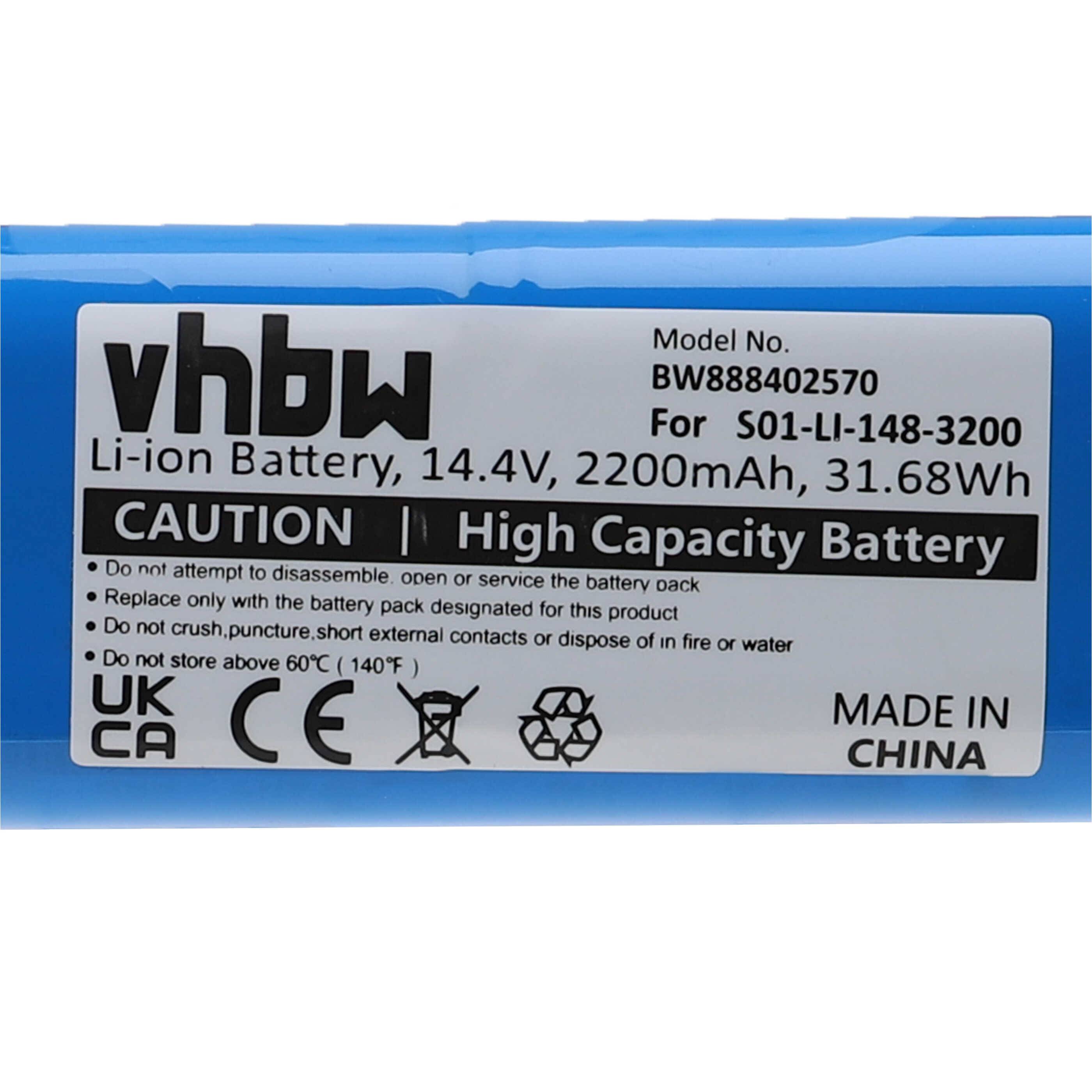 vhbw Akku kompatibel mit Ecovacs Deebot N8 | N8 Pro, DX55 (T5 Neo) Staubsauger (2200 mAh, 14,4 V, Li-Ion)-4