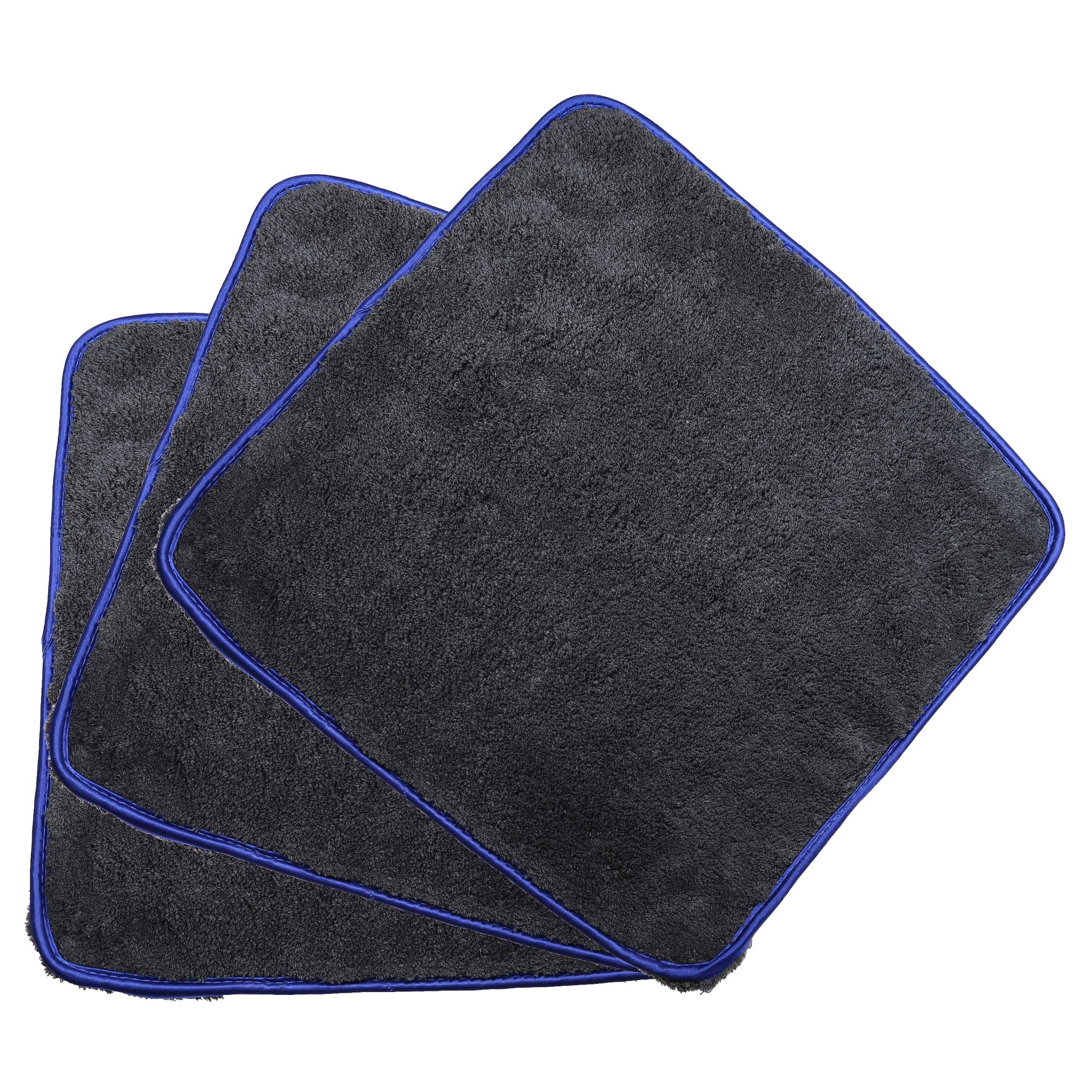 vhbw 6x Pflegetuch für Auto | Motorrad - Mikrofasertücher 42 x 22 cm, Waschbar, Wiederverwendbar Schwarz Blau-1