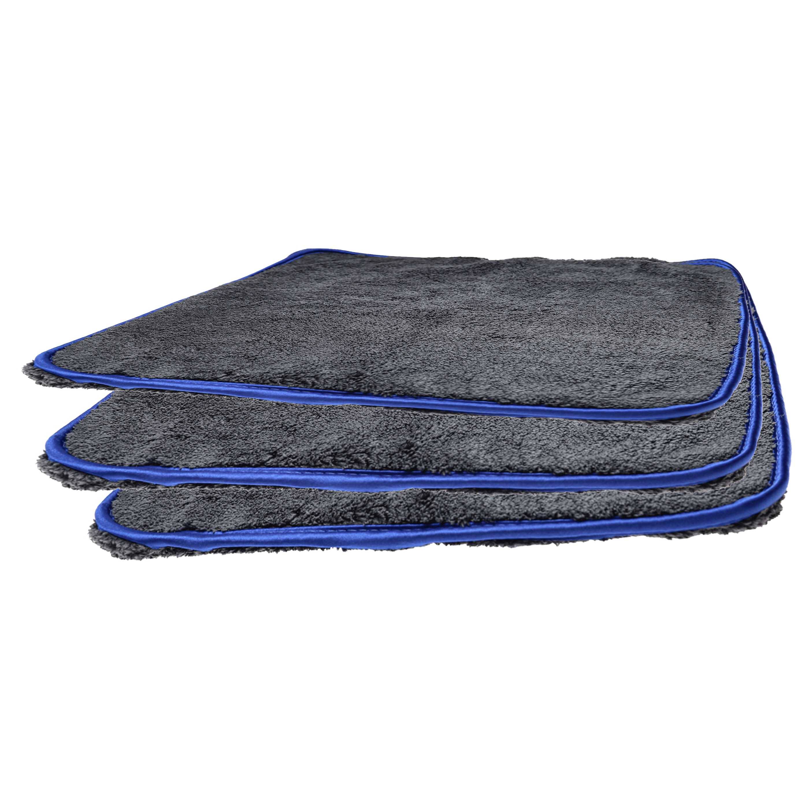 vhbw 6x Pflegetuch für Auto | Motorrad - Mikrofasertücher 42 x 22 cm, Waschbar, Wiederverwendbar Schwarz Blau-2