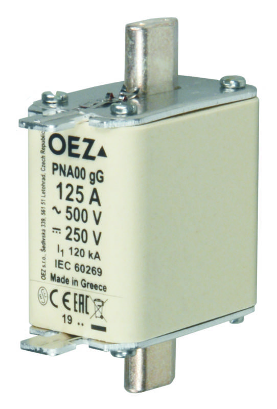 125A NH-Sicherung gG Sicherungsgröße = 00, 500V/AC + 250V/DC, 3 Stück-0