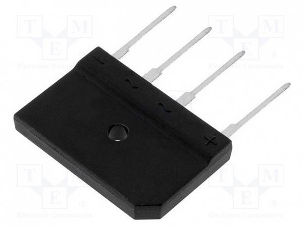 Einphasen Brückengleichrichter  Urmax: 800V  If: 25A  Ifsm: 320A GBJ2508 Einphasendiodenbrücken flach