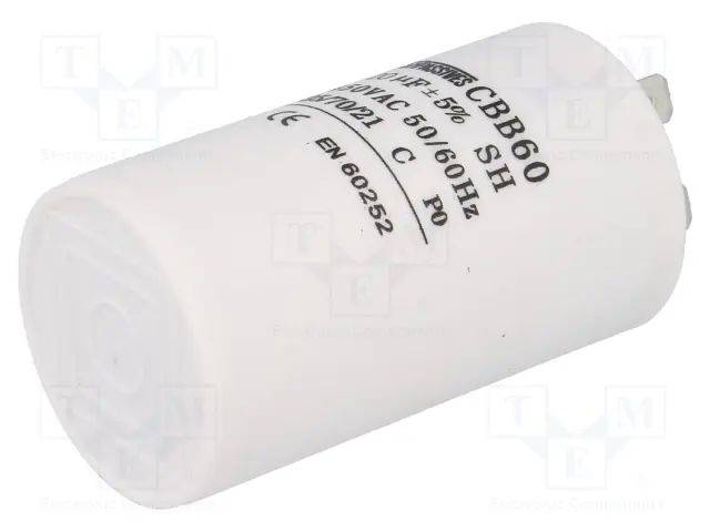Kondensator: für Motoren, Betrieb 20uF 450V Ø40x70mm -25÷70°C CBB60A-20/450 Kondensatoren für Motoren-0