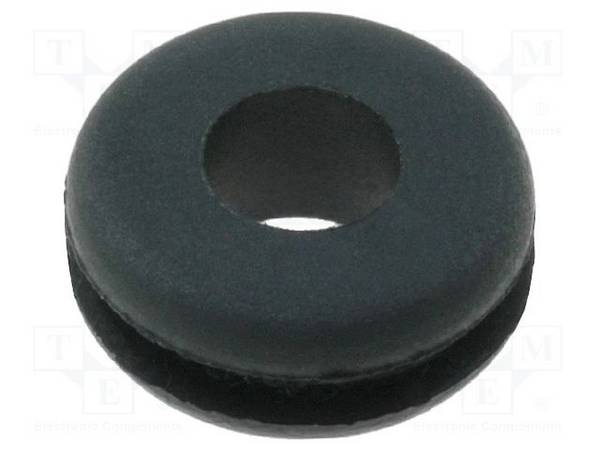 Tülle  ØÖffn.Mont: 8mm  ØÖffn: 4,5mm  Gummi  schwarz  Durchführungen