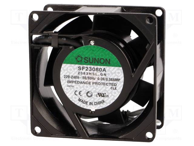 Lüfter: AC axial 230VAC 80x80x38mm 39m3/h(±7%) 31dBA gleitend SF23080A2083HSL.GN AC-Lüfter 230V-0