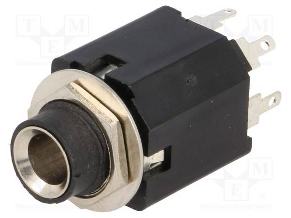 Buchse  Jack 6,35mm  weiblich  stereo  mit Doppelschalter  gerade FC68026 Klinken-Steckverbinder