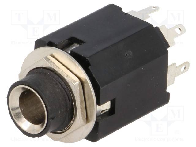 Buchse Jack 6,35mm weiblich stereo mit Doppelschalter gerade FC68026 Klinken-Steckverbinder-0
