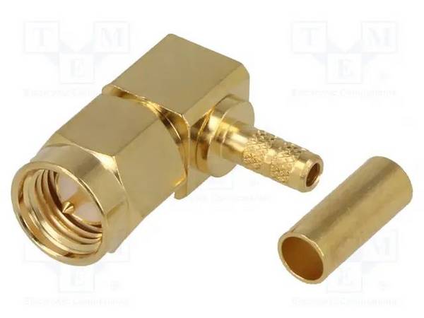 Stecker  SMA  männlich  mit 90°-Winkel  LMR100,RG174,RG316  PTFE RF2-01A-02-50-G SMA-, SMB-, SMC-Steckverbinder