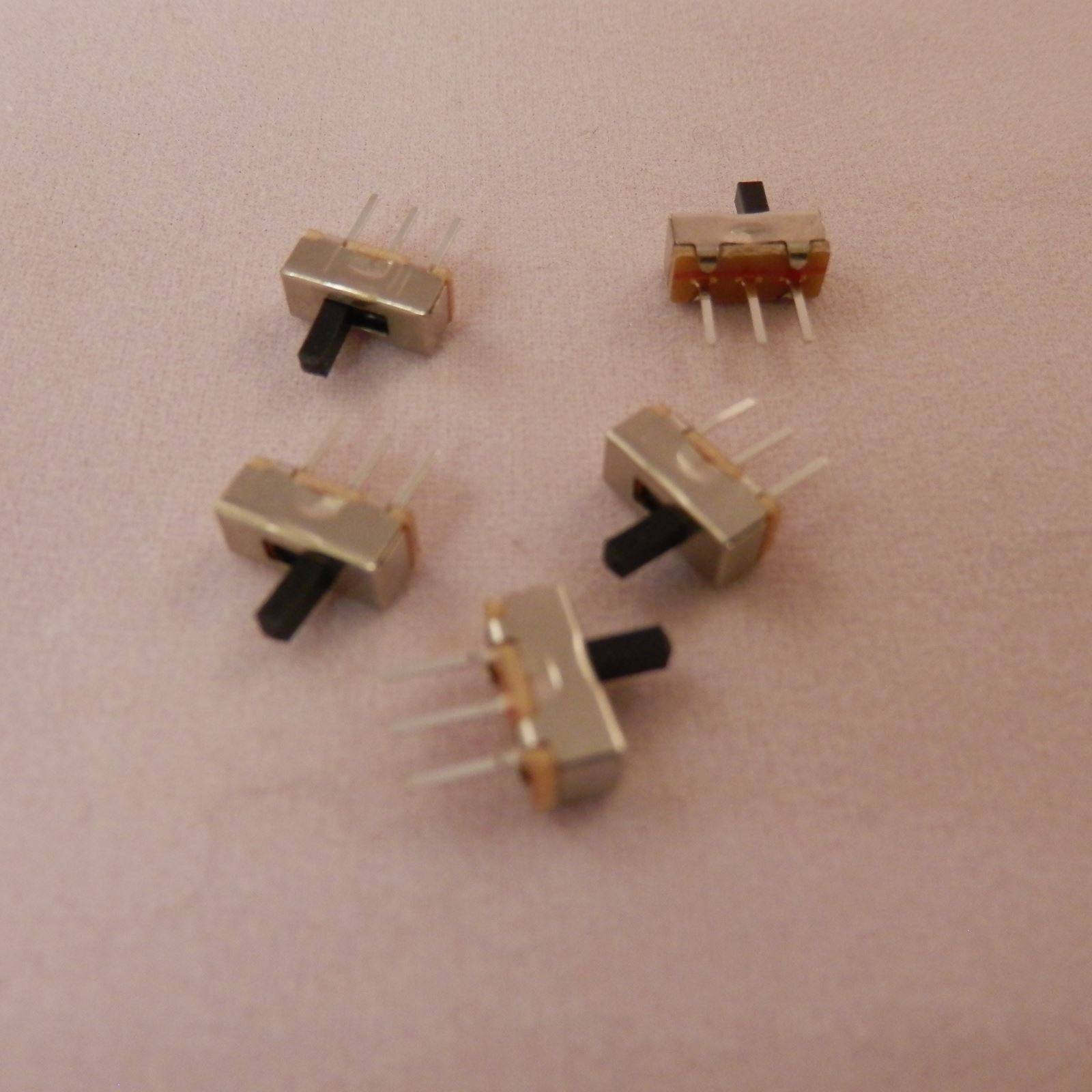 5x 2-stellig Mini Schiebeschalter SPDT 1 UM Umschalter EIN EIN 500mA 24V Mikro Lötvariante-0
