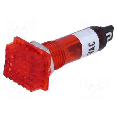 Kontrollleuchte: mit Neonleuchte konvex rot 230VAC Kunststoff  Kontrollleuchten mit Neonröhren