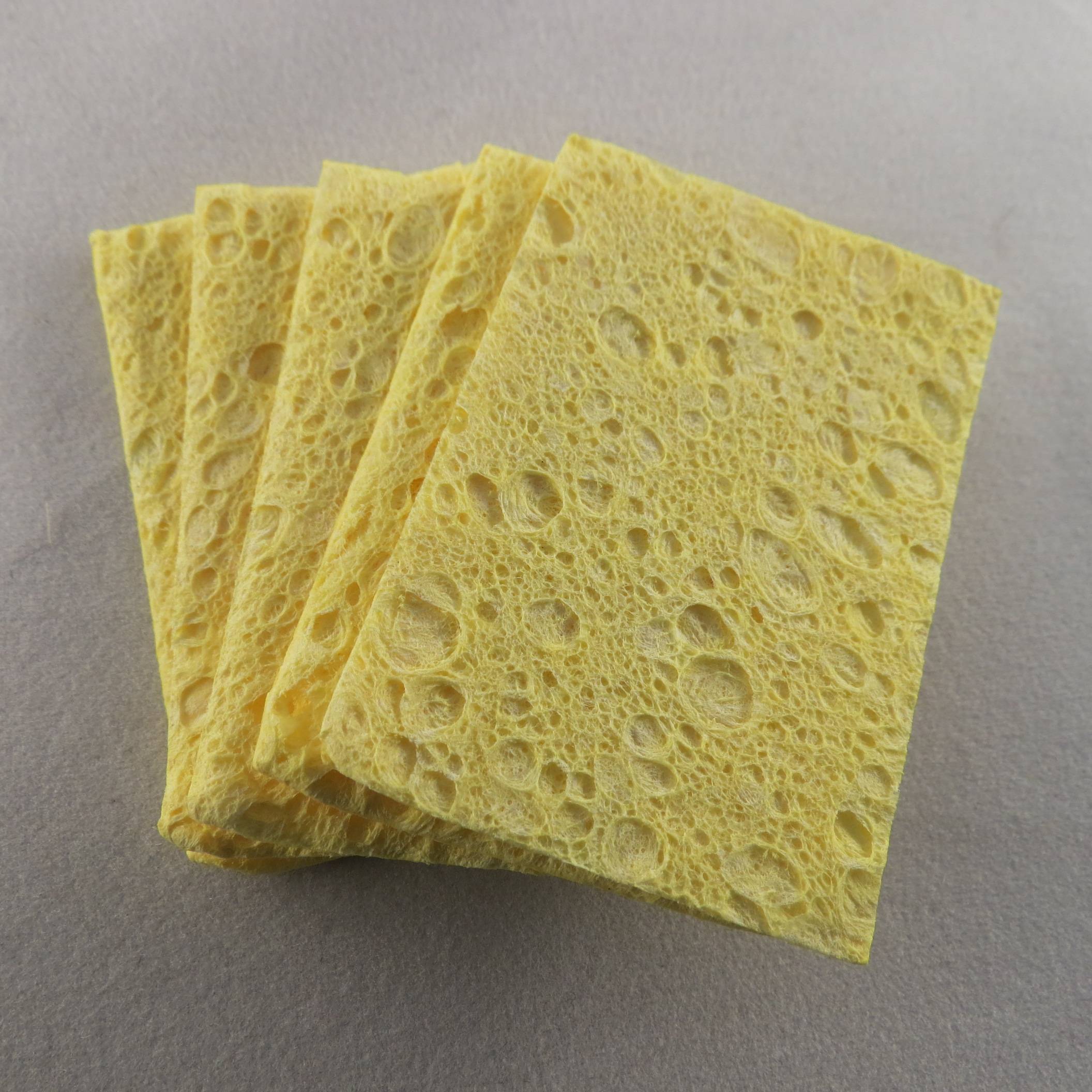 5x Gelb 60x60x3mm Löten Loetkolben Reinigungsschwamm Schwamm Lötschwamm Löt-0