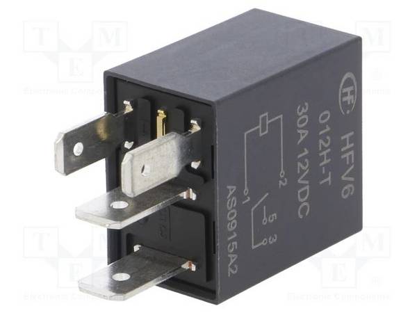 Relais: elektromagnetisch SPST-NO USpule : 12VDC 30A KFZ 90Ω HFV6/012H-T Elektromagnetische Kfz-Relais