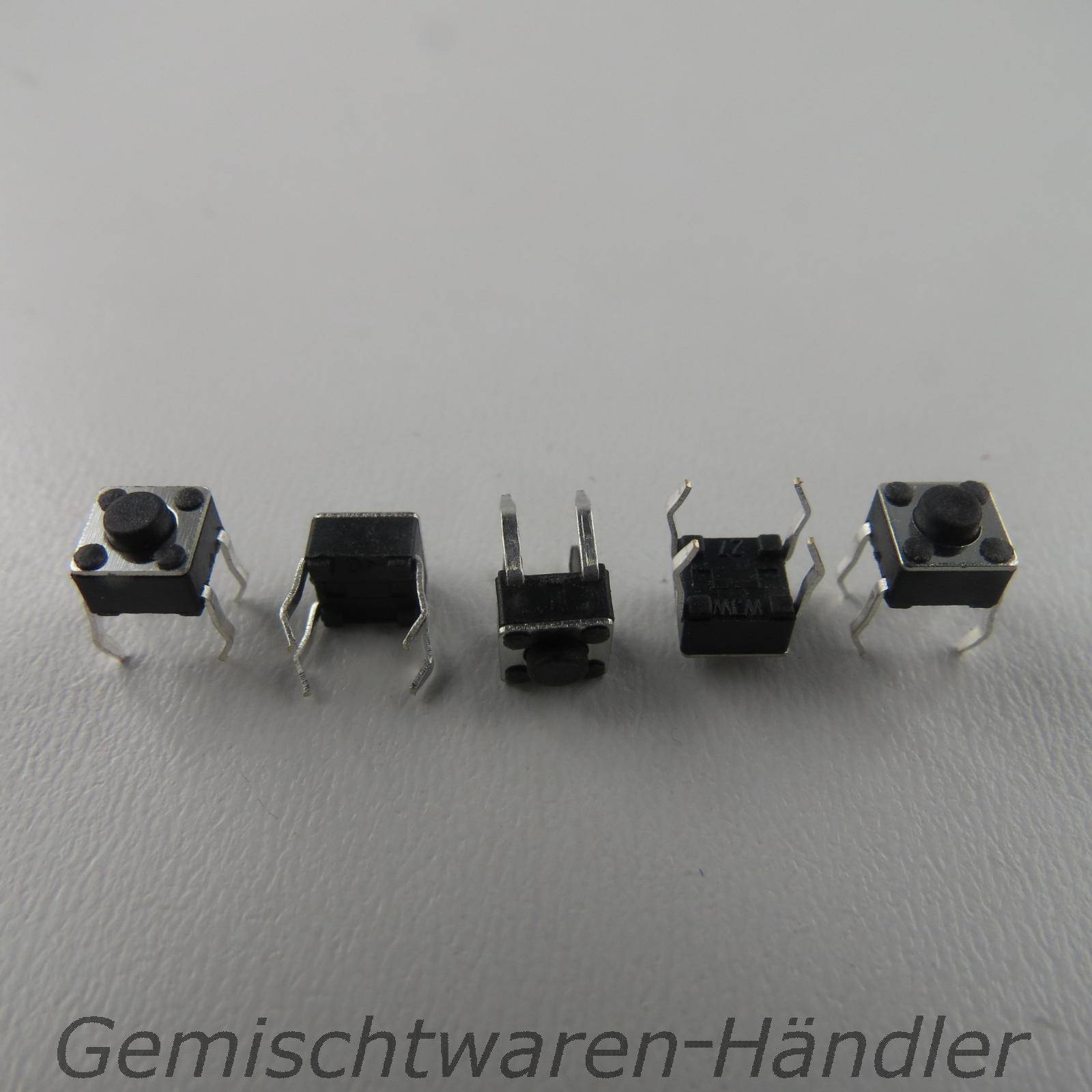 5x Mikrotaster Mikroschalter AUS-(EIN) 6 x 6 x 5 mm 0,05A-12V Drucktaster mini