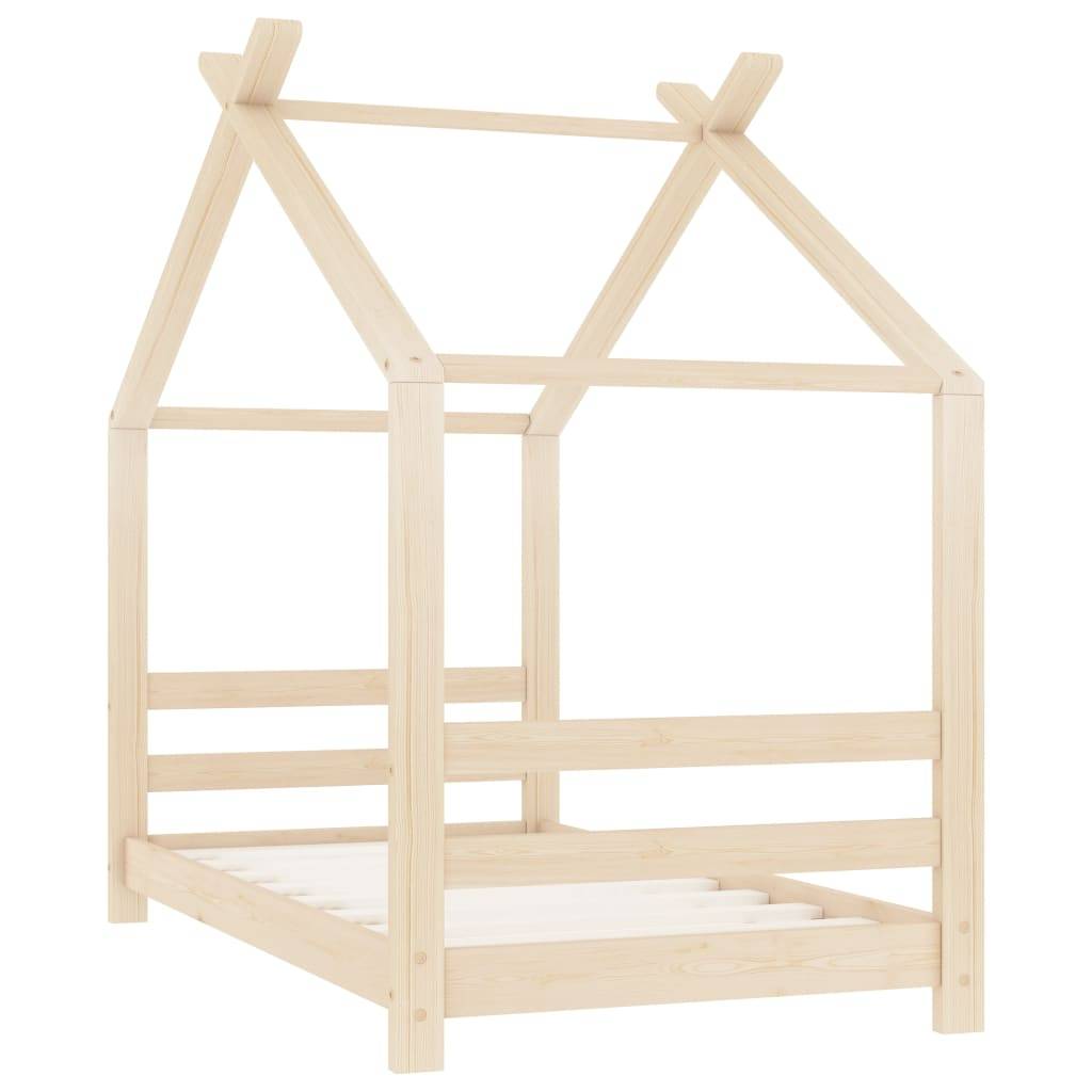 Kinder-Bettgestell Massivholz Kiefer 70x140 cm-1