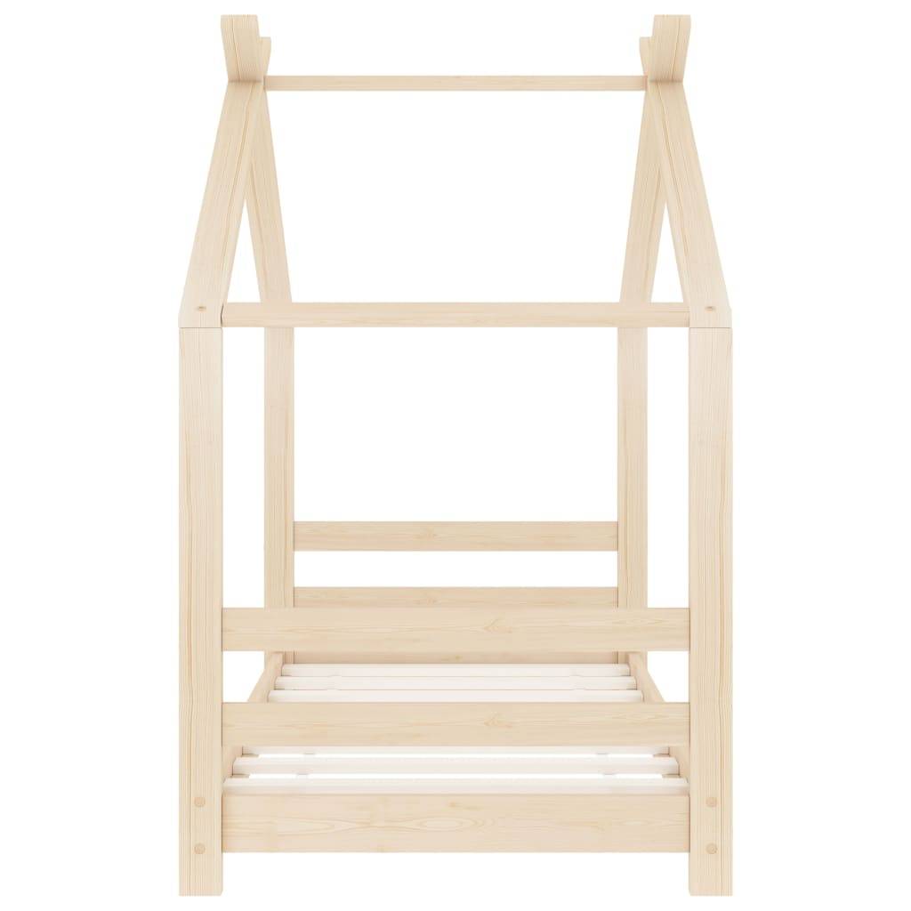 Kinder-Bettgestell Massivholz Kiefer 70x140 cm-2