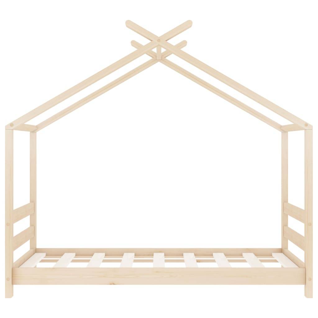 Kinder-Bettgestell Massivholz Kiefer 70x140 cm-3