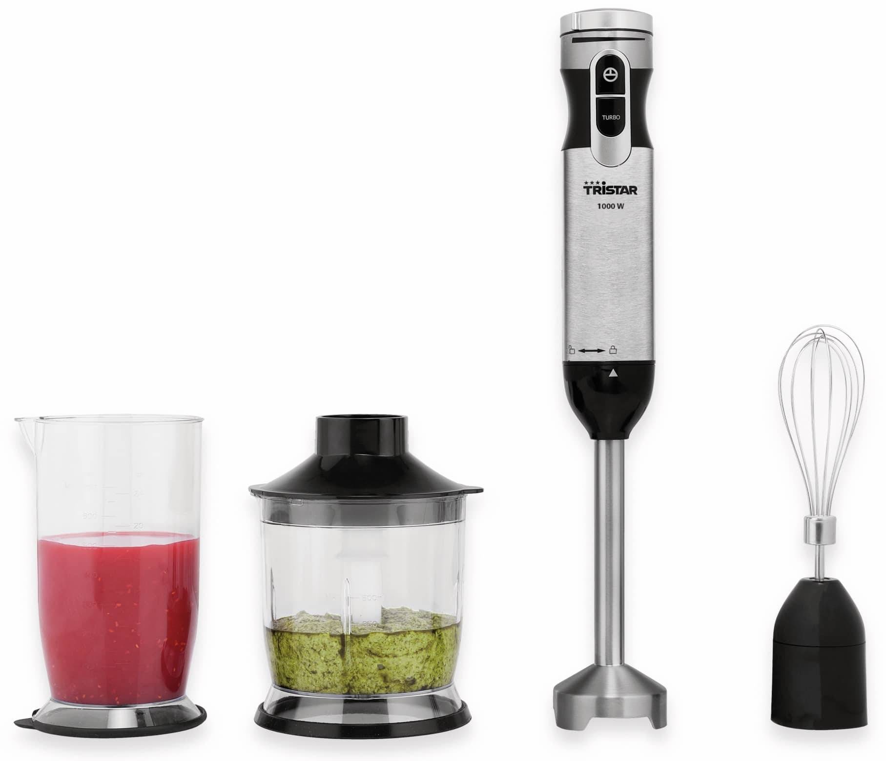 Tristar MX-4829 Stabmixer Set, Pürierstab, 0,7 l, Eis-Crusher, 1 m, 1000 W, Schwarz, Edelstahl-1