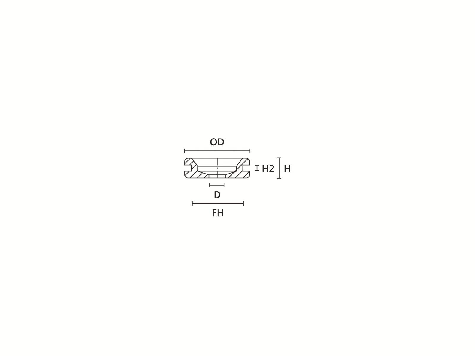 HELLERMANN Durchführungstülle HV1402-PVC-BK-M1 D=23,0/d=18,5/B=6,0/h=2,0/H7,0mm 633-04020 - 1000 Stück (633-04020)-1