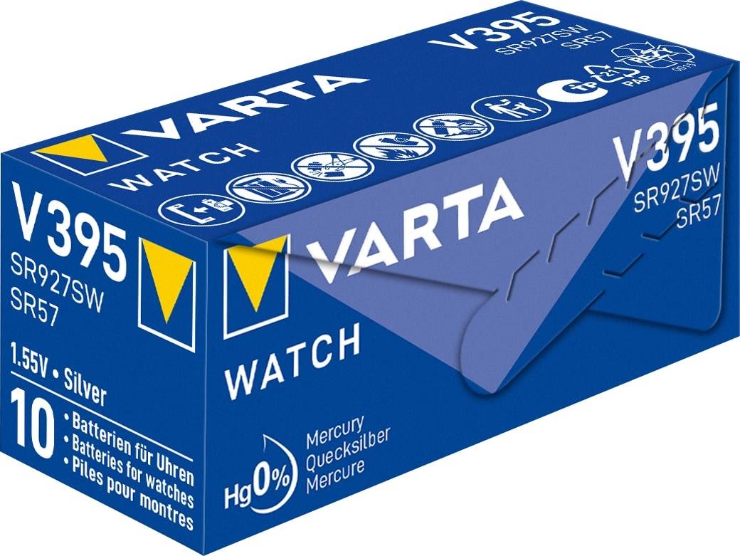 VARTA Knopfzelle Silver Oxide, 395 SR57, 1.55V, 10 Stück-1
